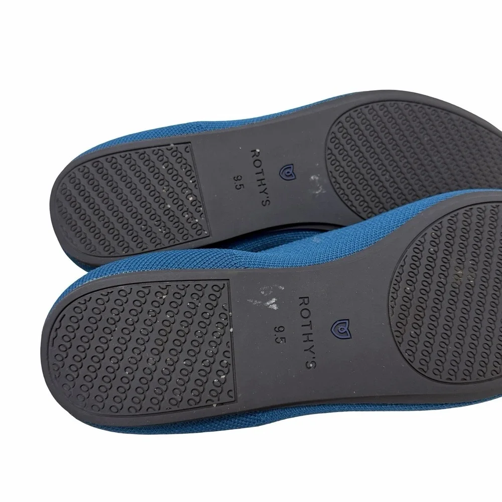 Rothys Womens Round Toe Knit Ballet Flats US 9.5 EU 40.5 Blue Machine‎ Washable